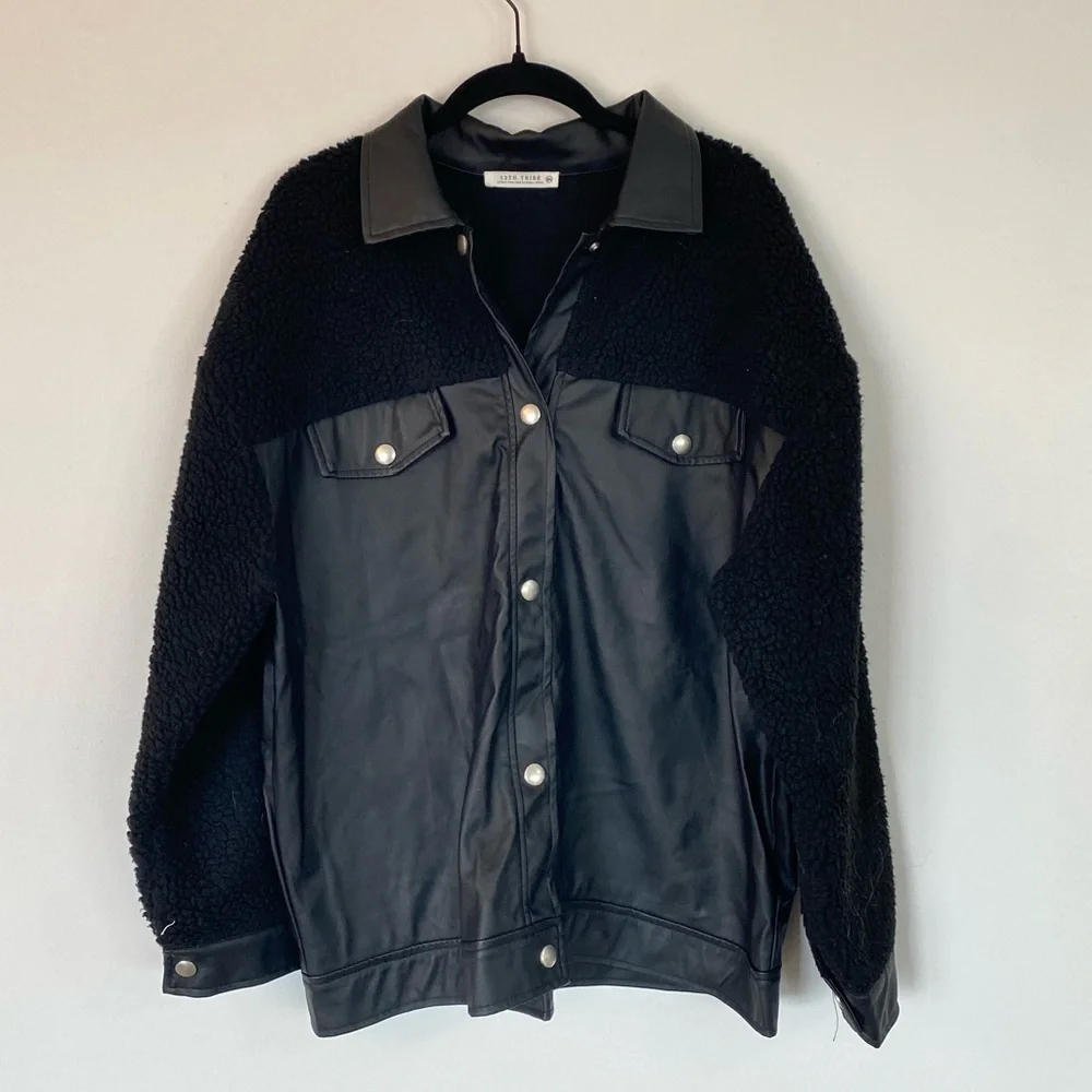 NEW 12th Tribe Black Leather Jacket - Picture 2 of 13